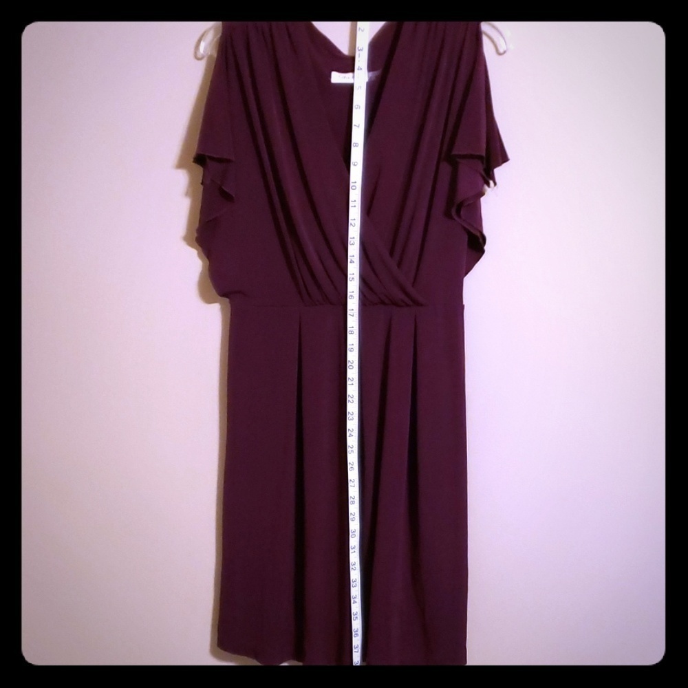 Calvin Klein nice plum vneck split sleeve dress